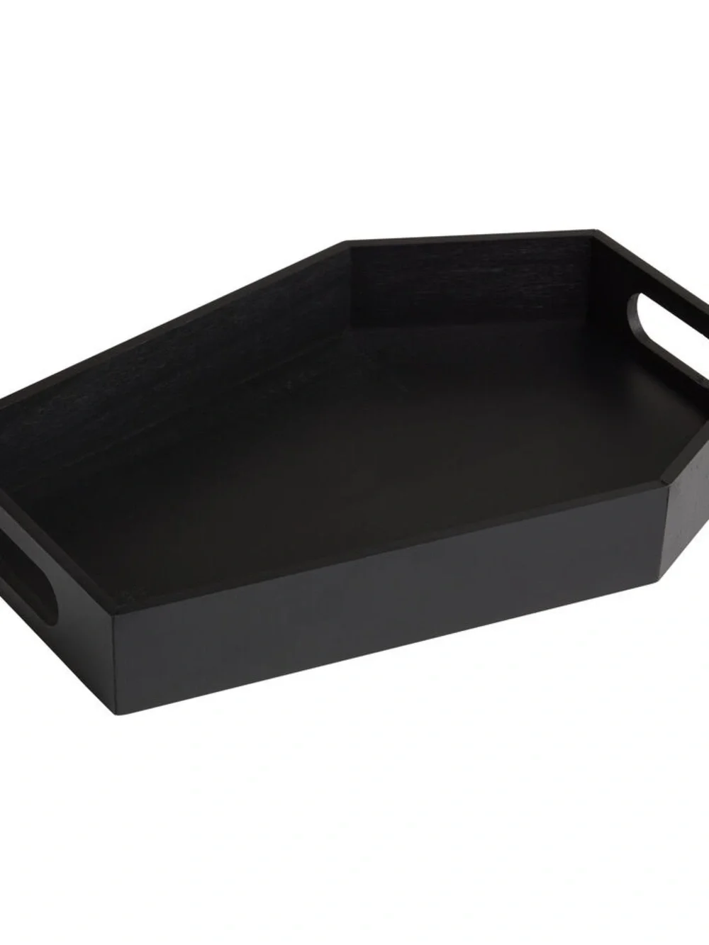 Black Pine Wood Casket / Coffin Shaped Halloween Serving Tray